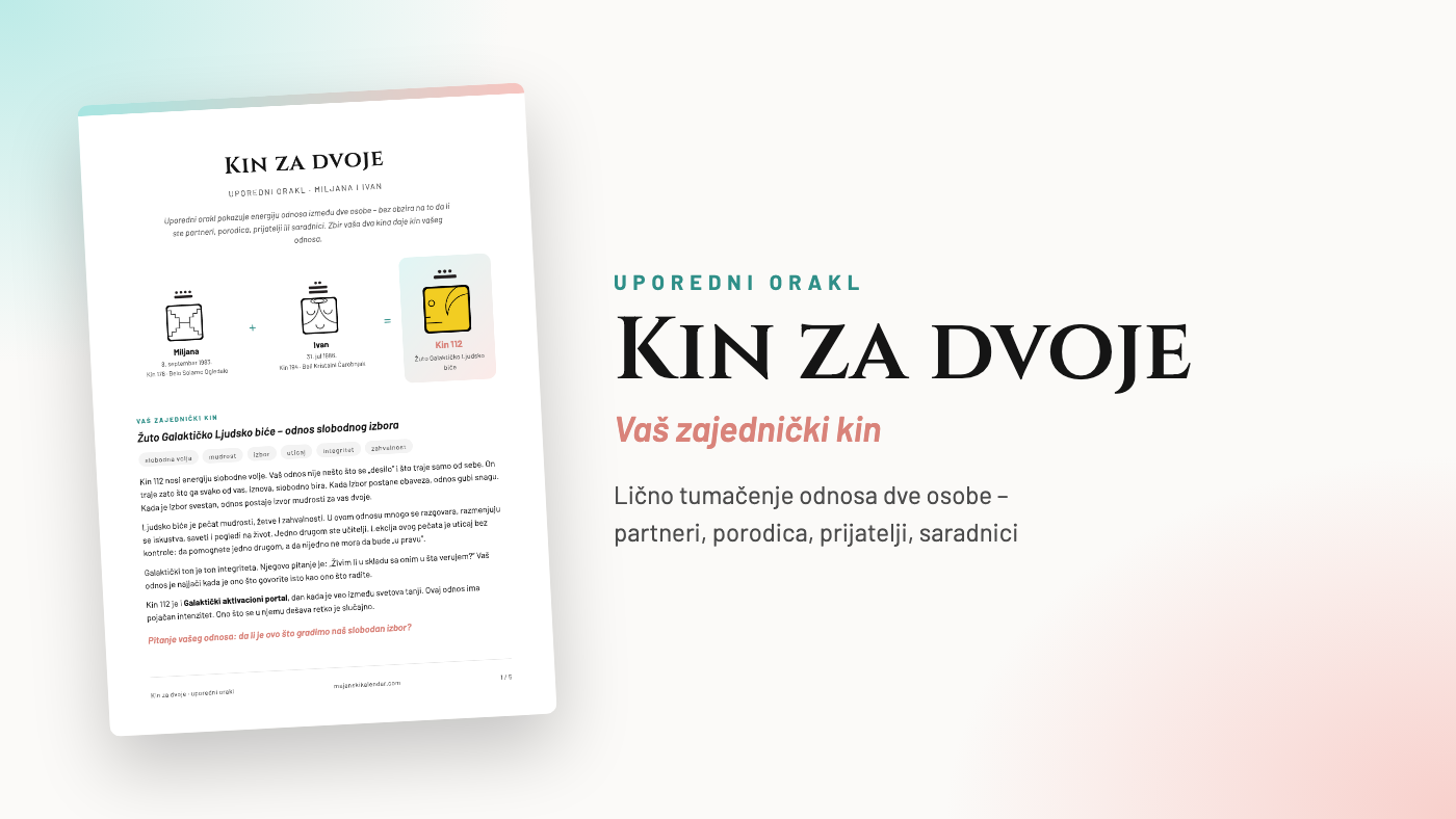 Primer PDF-a Kin za dvoje – uporedni orakl